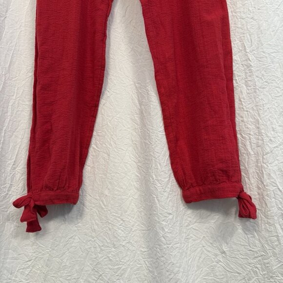 Free People Karan Strapless Smocked Jumpsuit Romper Red Size XS Boho Floral - Picture 4 of 15